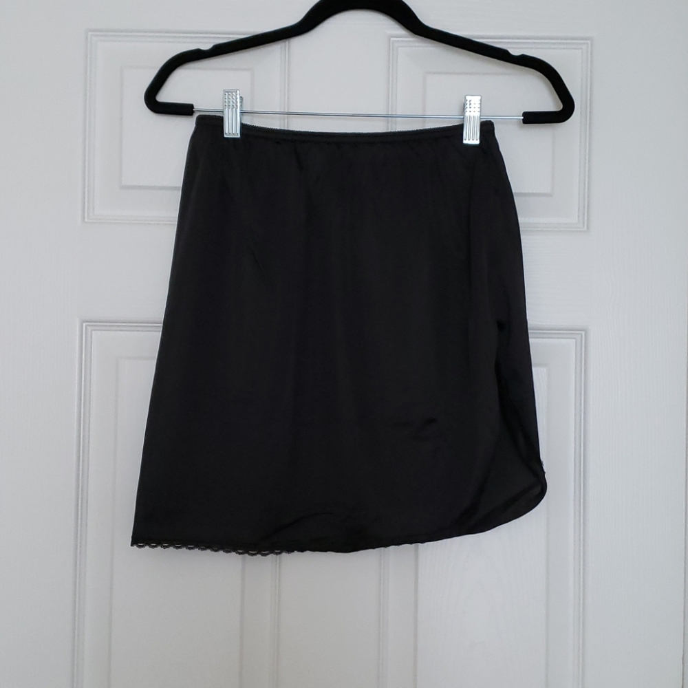 Black silk slip